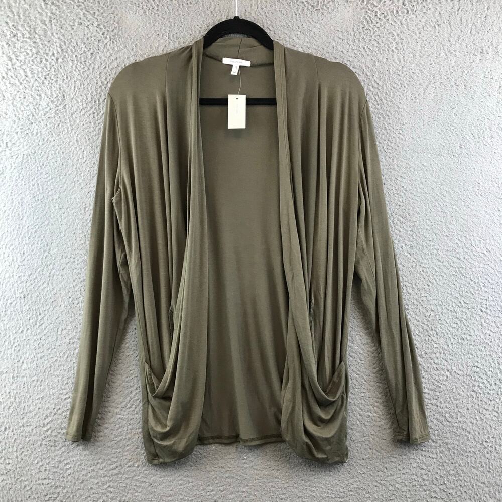 Maurices Olive Draped Open-Front Cardigan